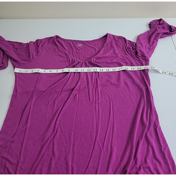 A New Approach A.N.A Purple V-Neck Long Sleeve Pullover Top Women's Size Large - Picture 4 of 9
